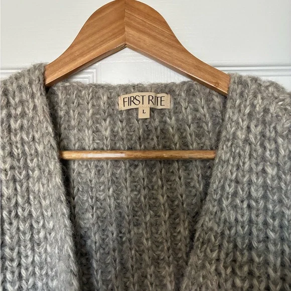 First Rite alpa cotton sweater coat in undyed ash size large - Picture 2 of 5